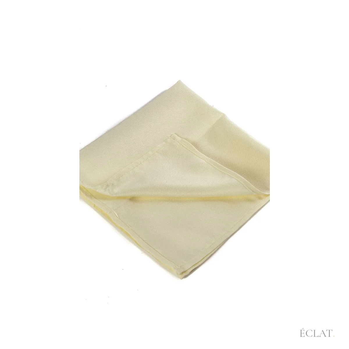 Location serviette de table en tissu ivoire de 50 × 50 cm, pliée