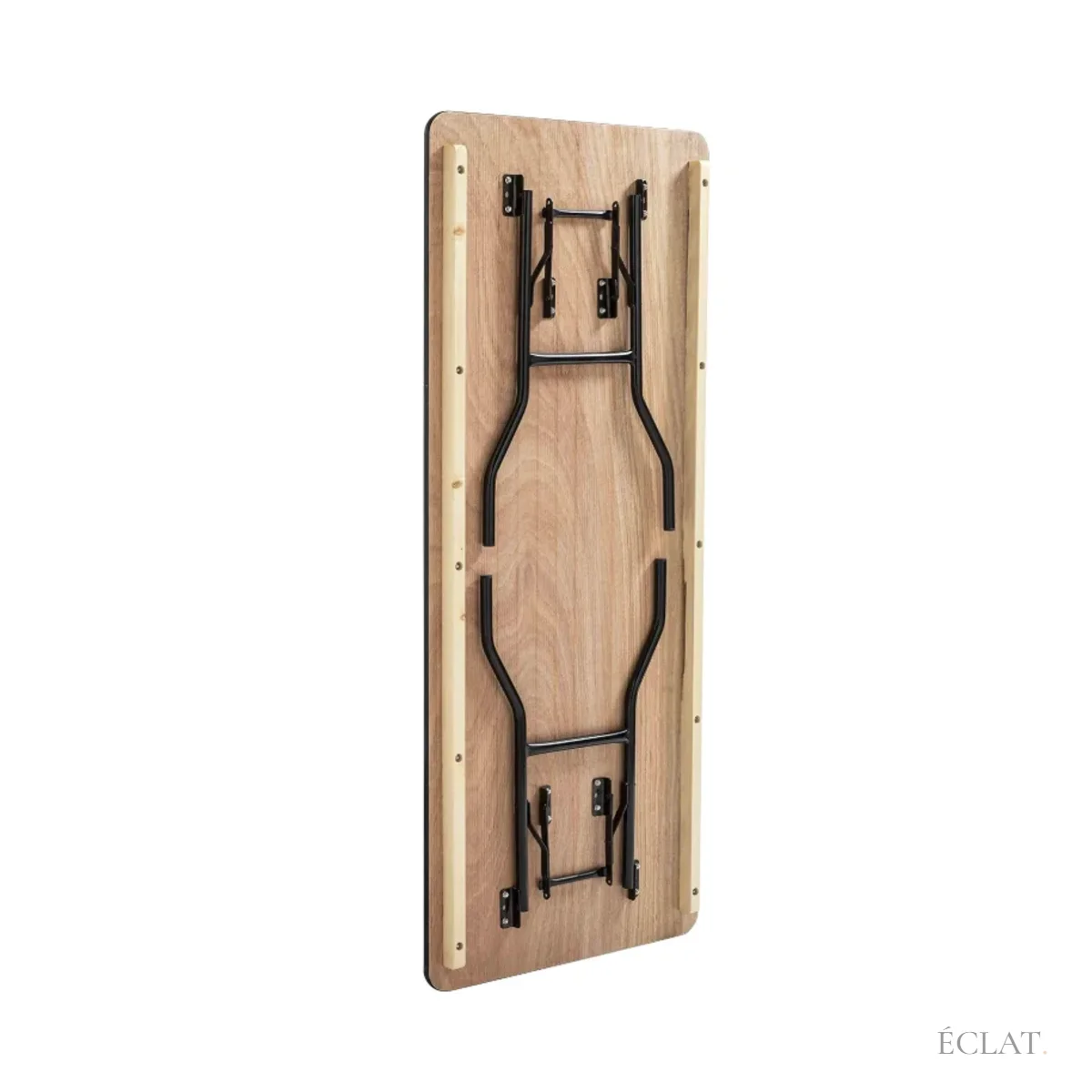 Pieds rabattables et plateau pliant de la table rectangulaire 200 × 80 en location