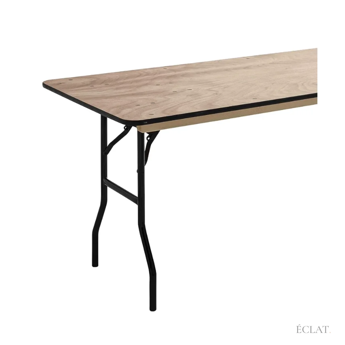 Table banquet rectangulaire 200 × 80 cm en bois, location ÉCLAT pour dîner de mariage