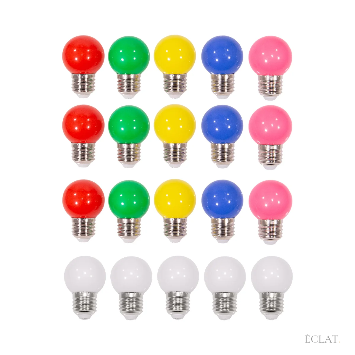 Ampoules LED colorées à culot E27 de la guirlande guinguette