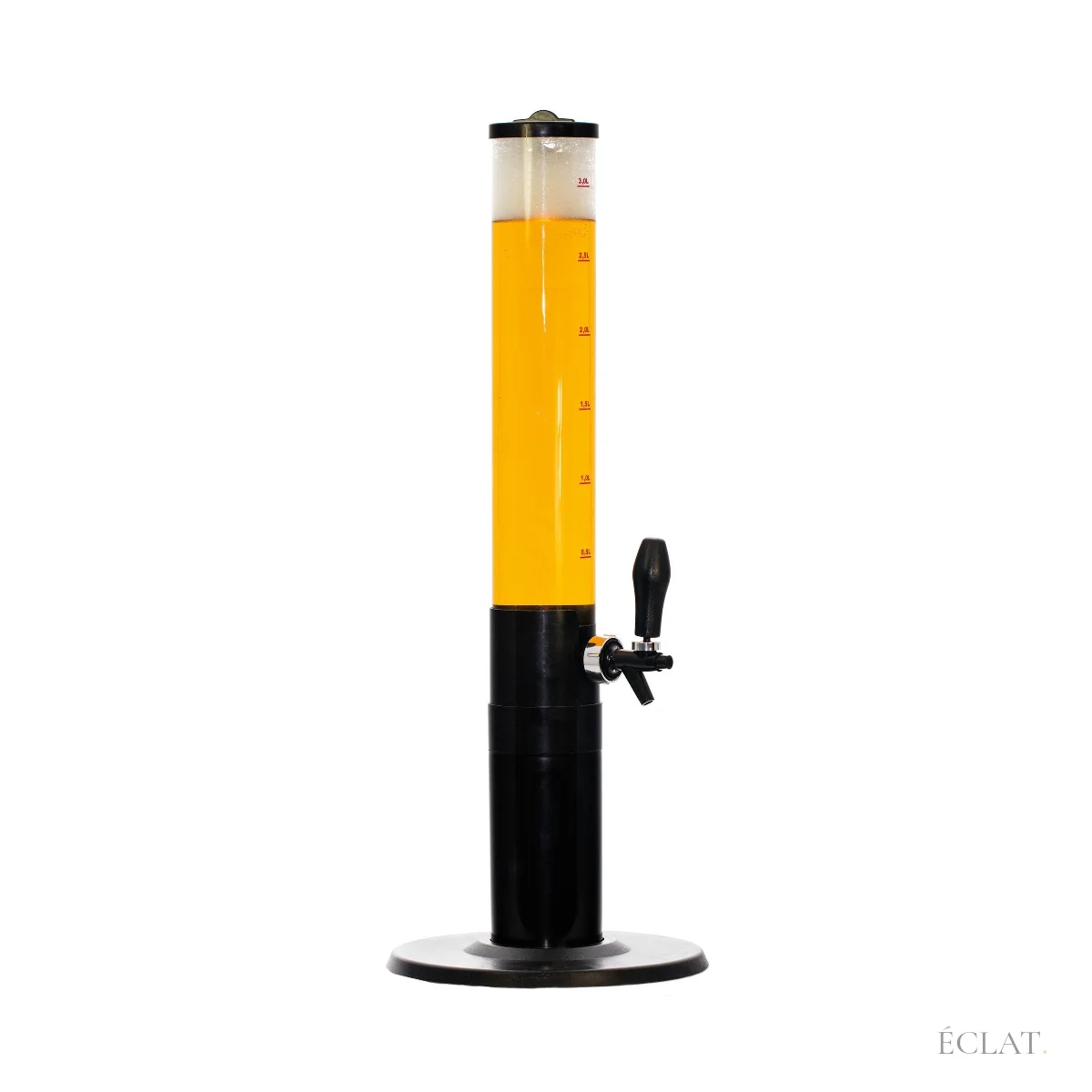 Location girafe à bière 3 L remplie de bière blonde, robinet au pied