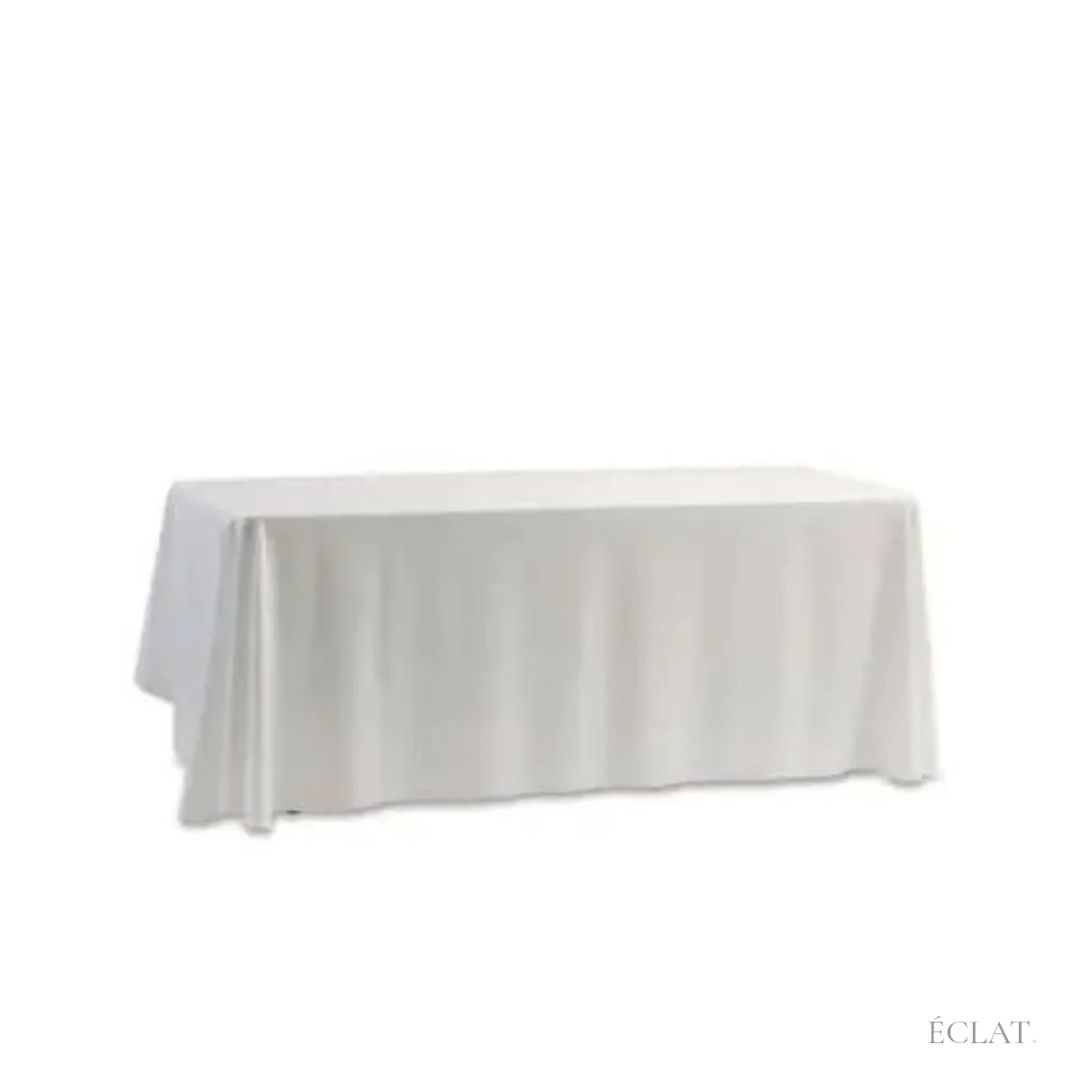 Location nappe rectangulaire blanche 350 × 225 cm tombant jusqu'au sol