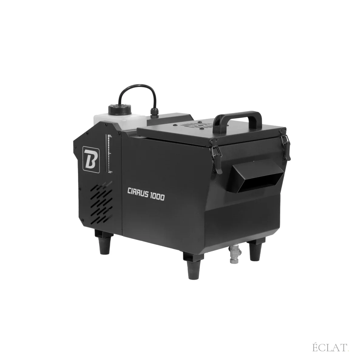Machine à fumée lourde Cirrus 1000 noire avec réservoir de liquide, en location chez ÉCLAT