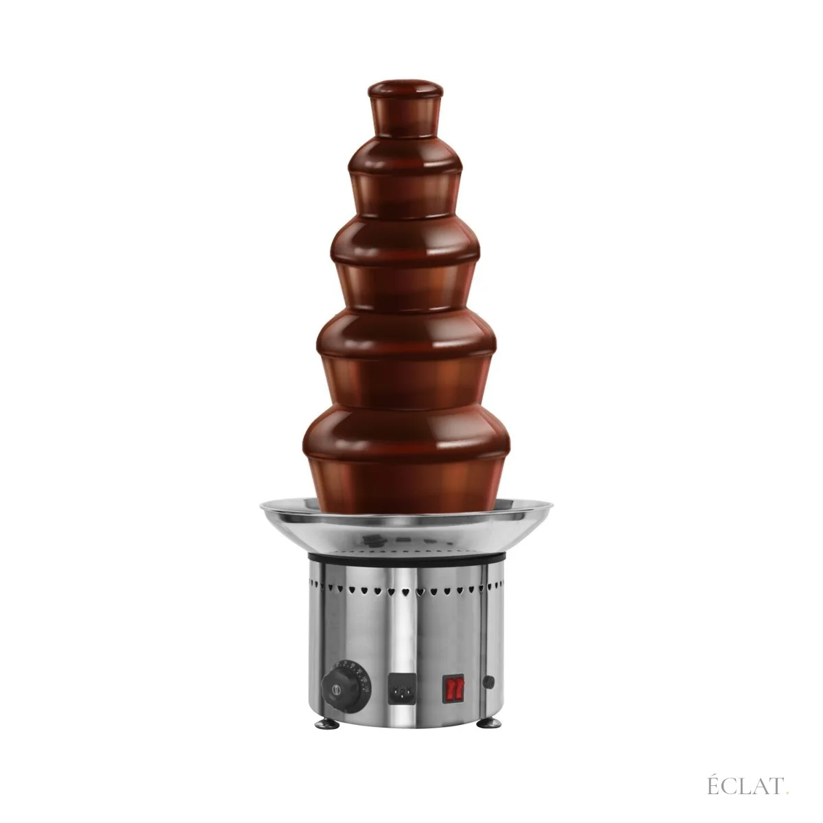 Location fontaine à chocolat inox 5 étages, cascade de chocolat au lait
