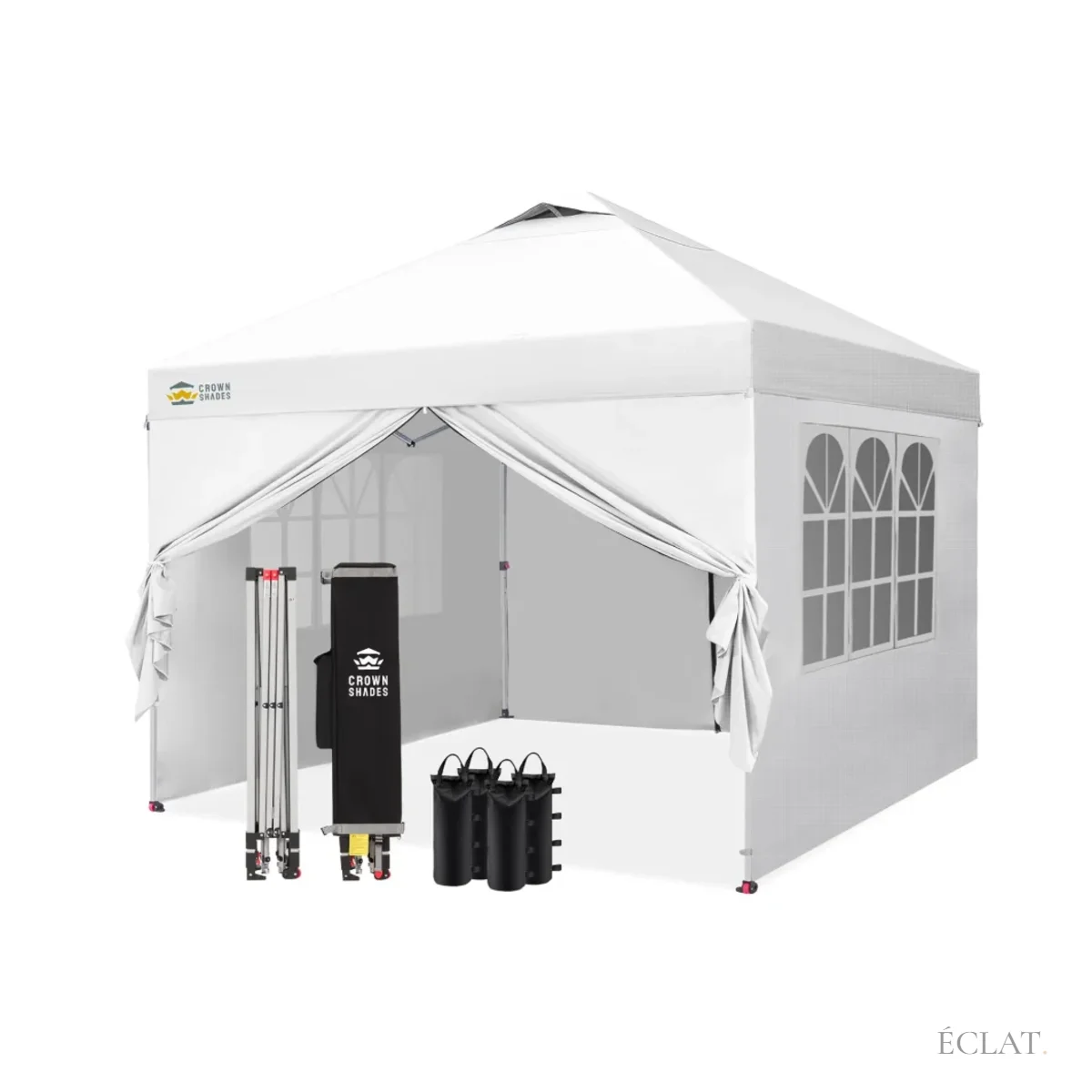 Tonnelle pliante blanche de 3 × 3 m à structure acier, location ÉCLAT pour extérieur