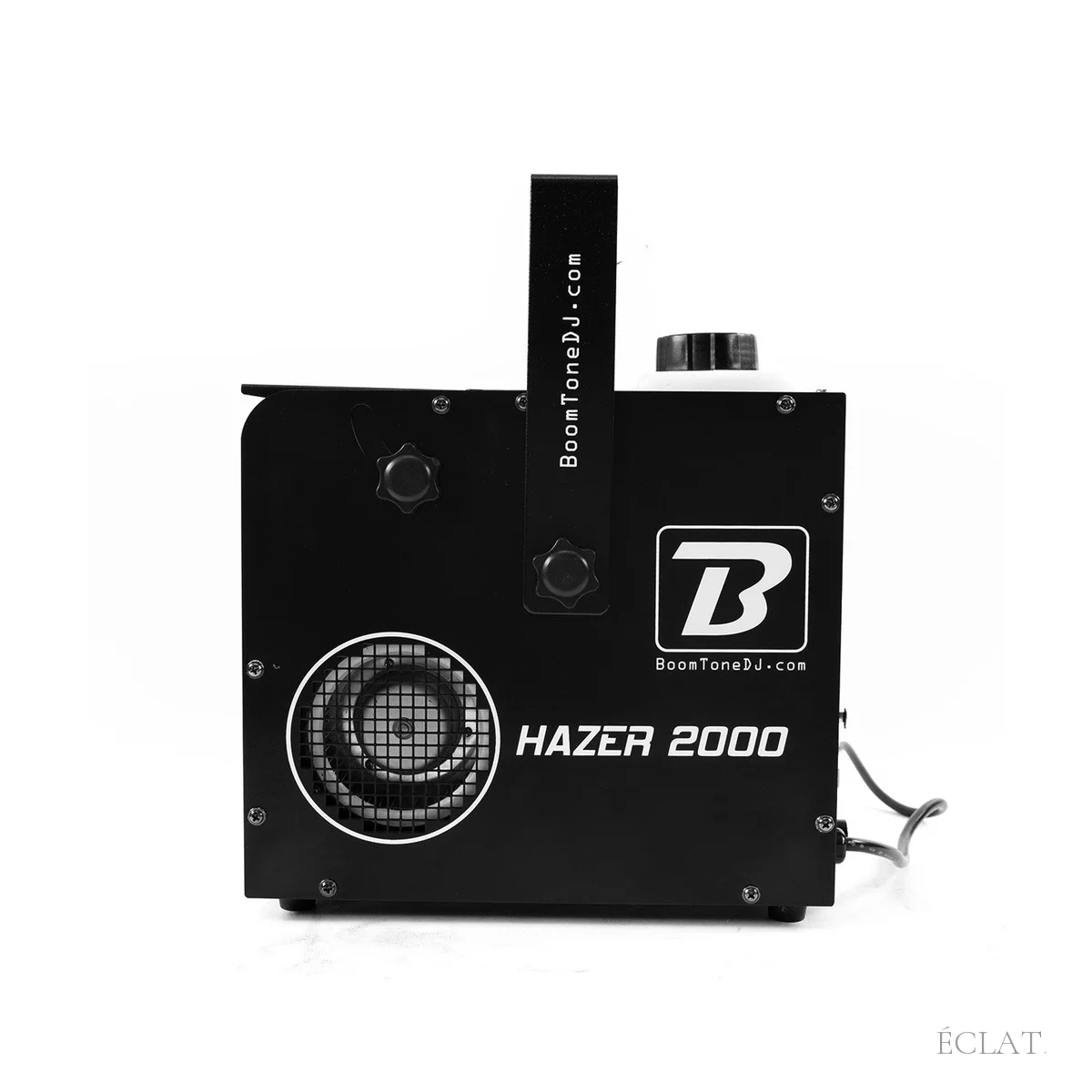 Machine à brouillard Hazer 2000 vue de profil, témoin de niveau de liquide