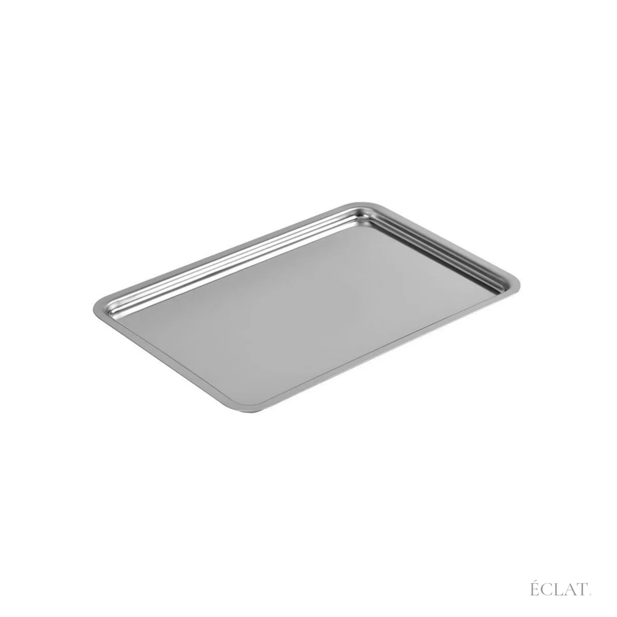 Location plateau inox rectangulaire de 30 × 21 cm à petit rebord