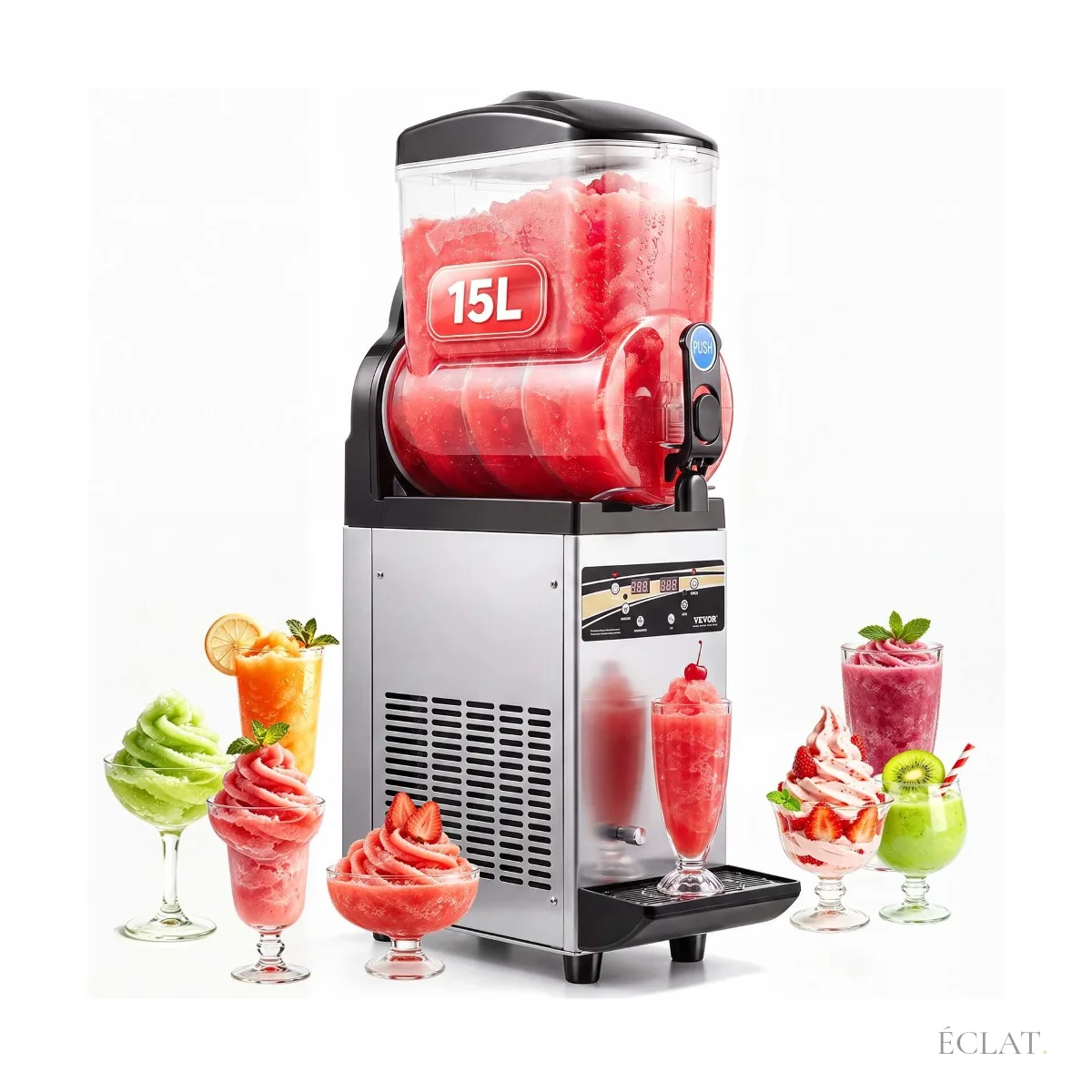 Location machine à granité professionnelle à cuve transparente de 15 litres