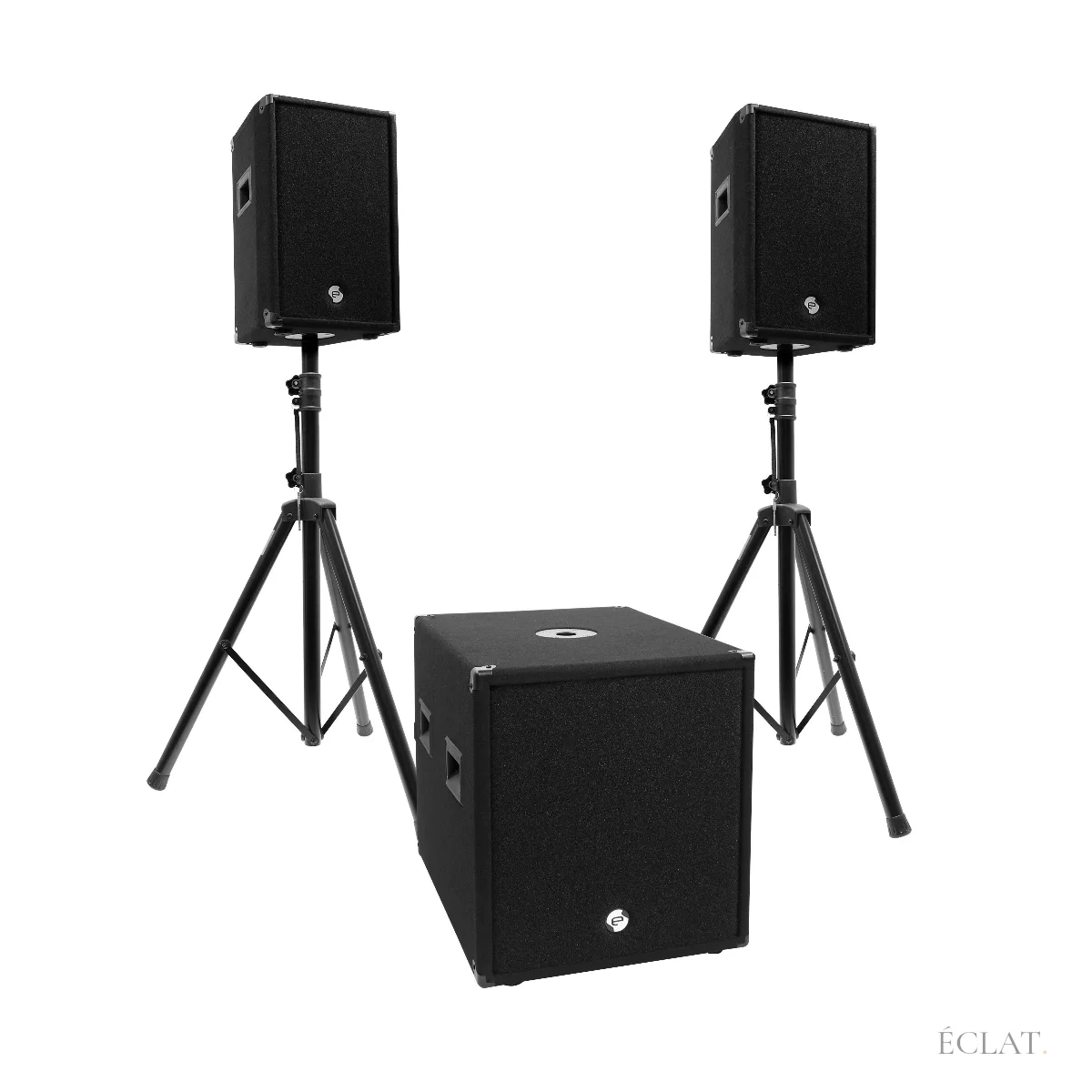 Pack sono 800 W, caisson de basses et deux enceintes