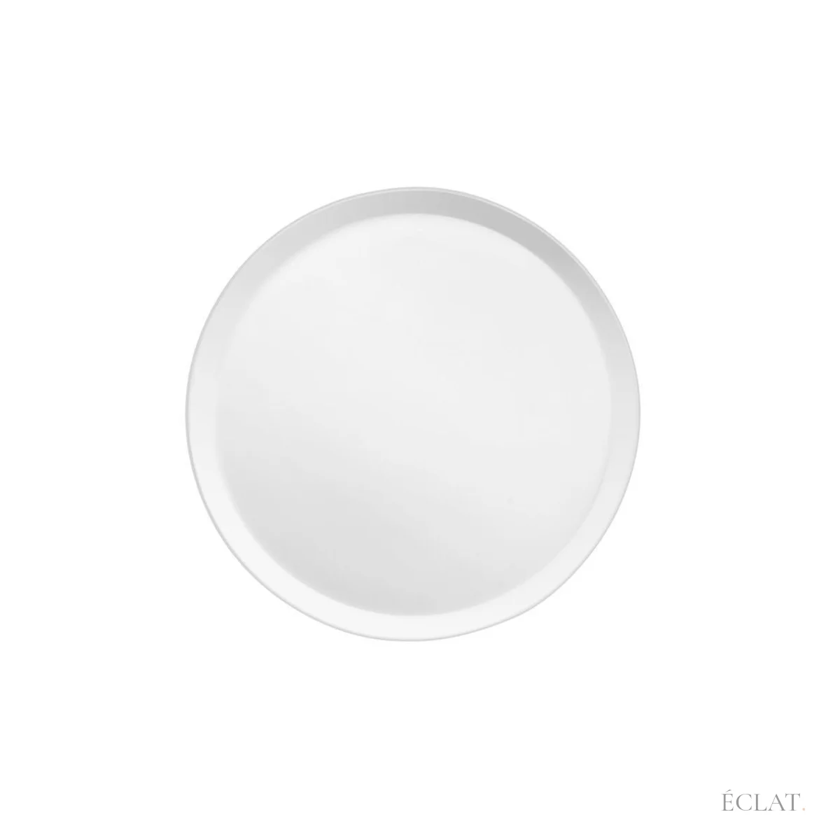 Location assiette à dessert porcelaine fine blanche de 21,5 cm, vue de dessus