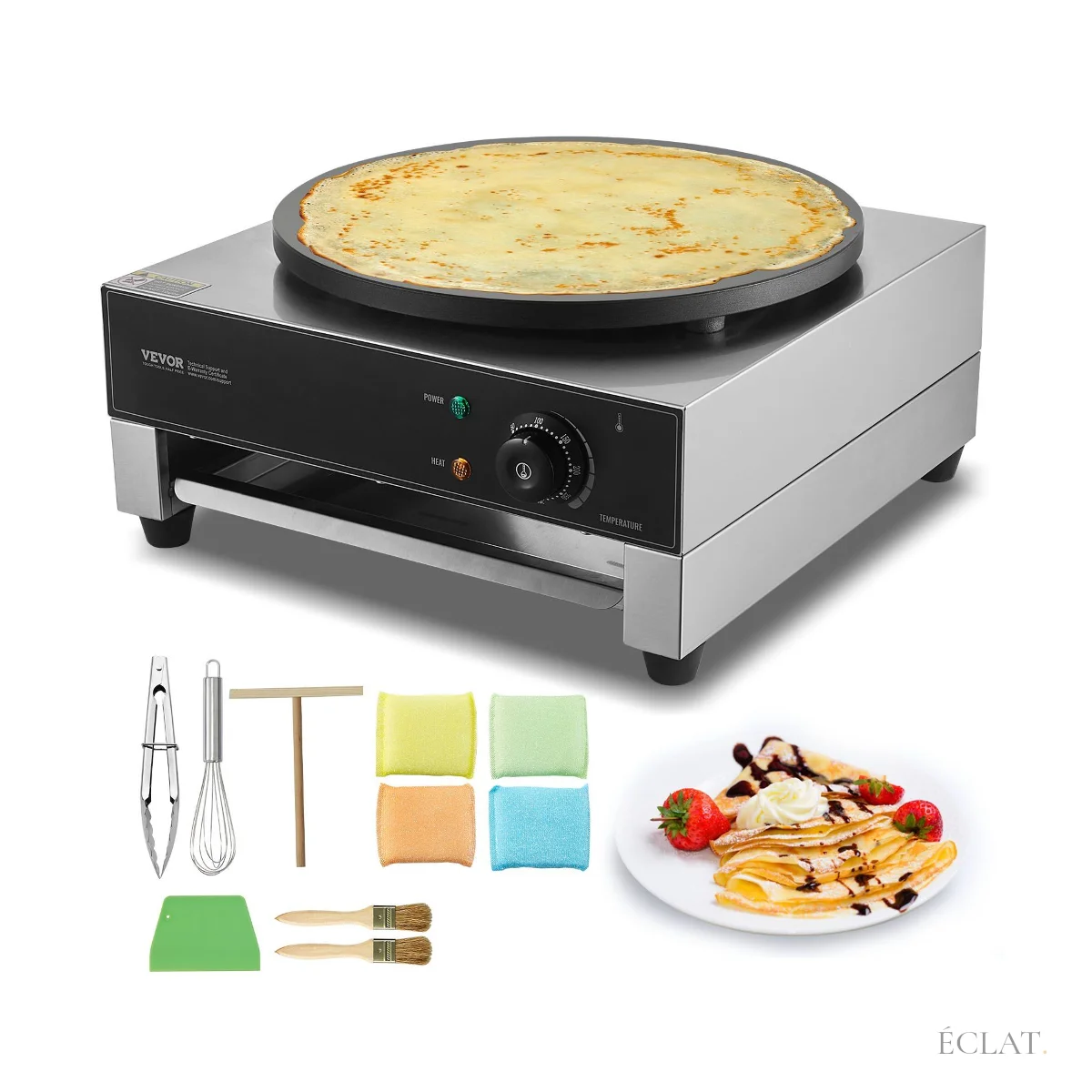 Location crêpière électrique professionnelle 40 cm avec ses ustensiles