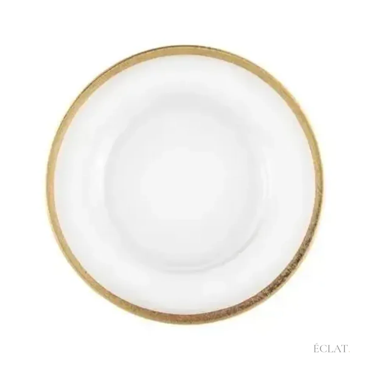 Location sous-assiette verre filet or de 34 cm, vue de dessus