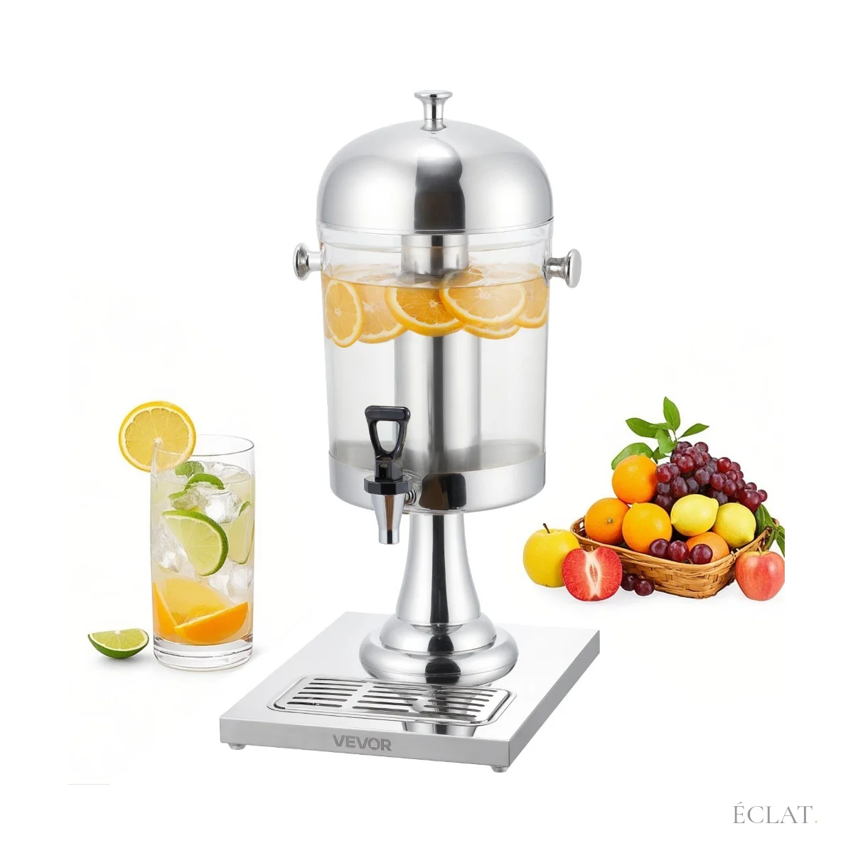 Location distributeur de boissons 8 L à robinet, garni de citronnade